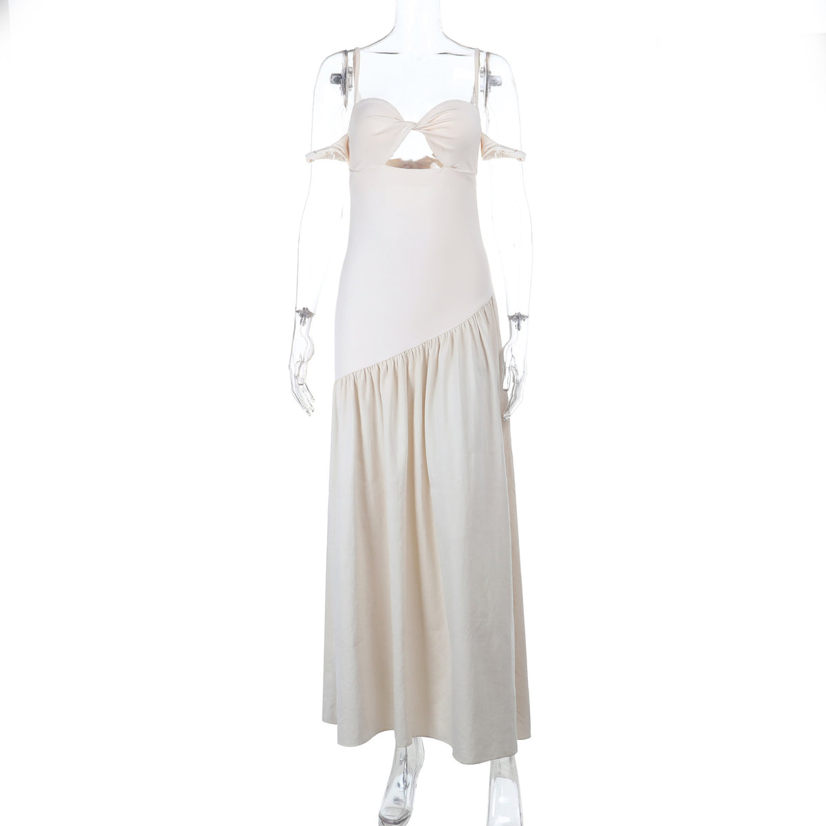 One-Shoulder Patchwork Hollow Out Dress