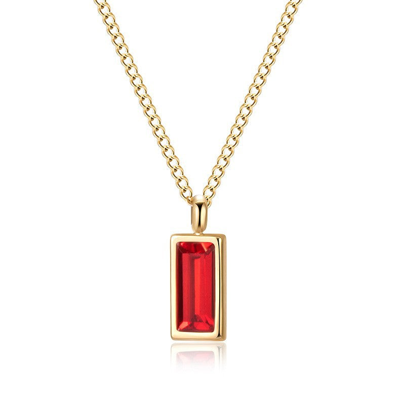Emerald Square Zircon Necklace