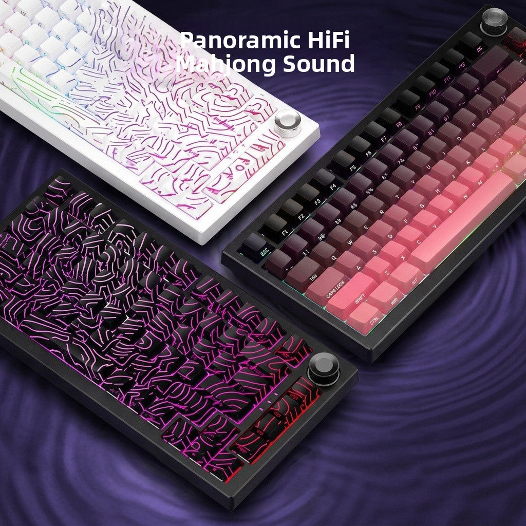 87-Key Triple Mode RGB Side-Engraved PBT Mechanical Keyboard
