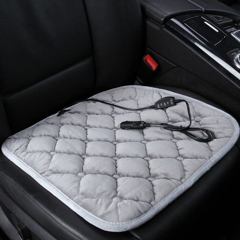 Car Heated Seat Cushion Plush Winter Electric Warming Single Seat Pad USB 12V