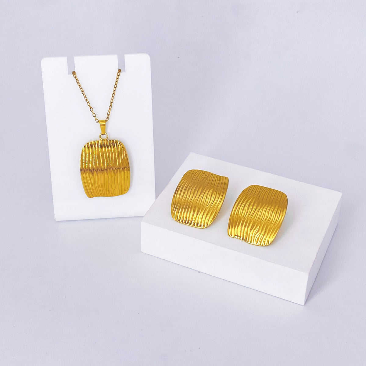 Stainless Steel Earrings and Necklace