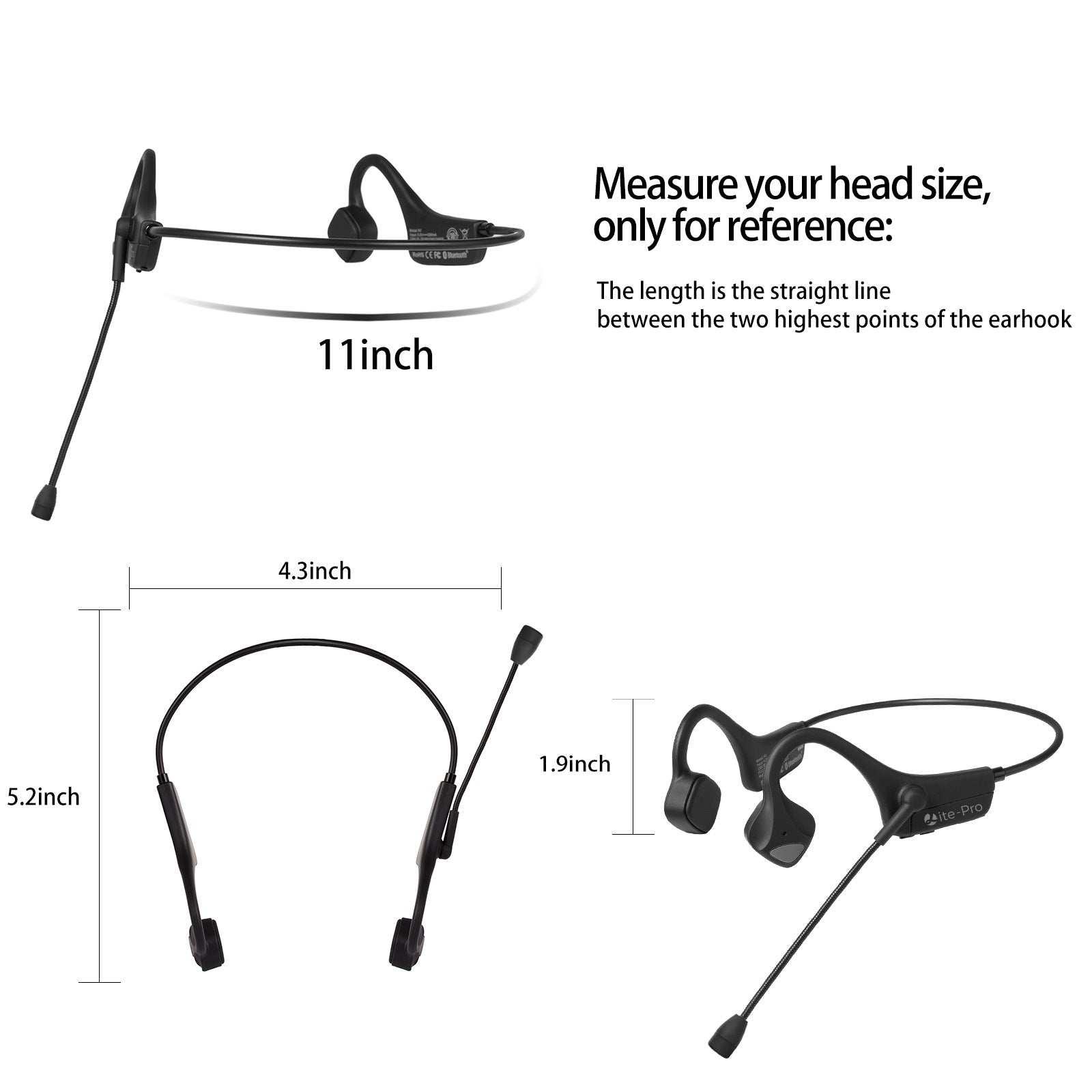 Bone Conduction Bluetooth Headset with Microphone