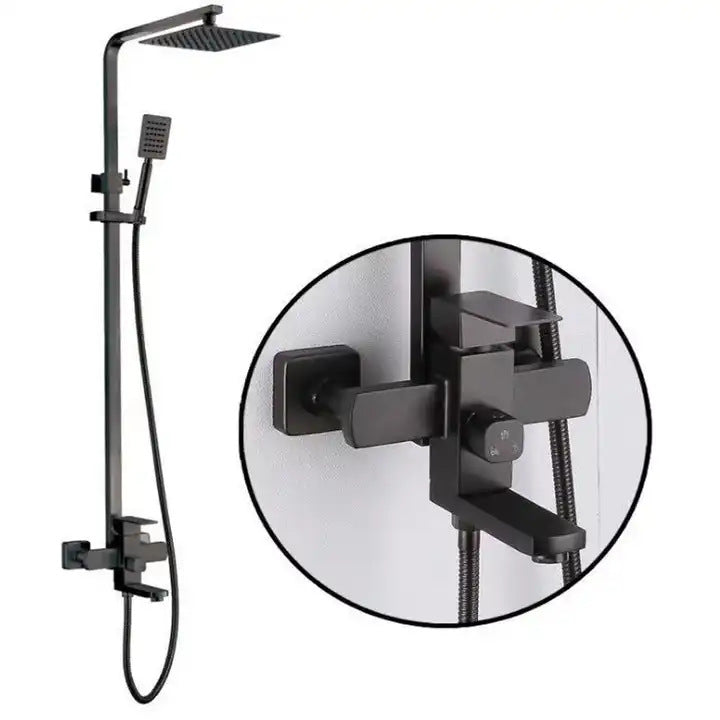 Stainless Steel Square Shower Head Set