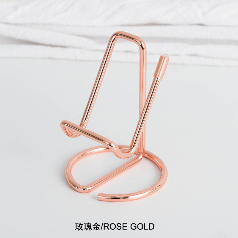 Popular Iron Mobile Phone Holder Lazy Desktop Metal Holder Dual-Purpose Creative Business Card Holder Factory Spot Wholesale