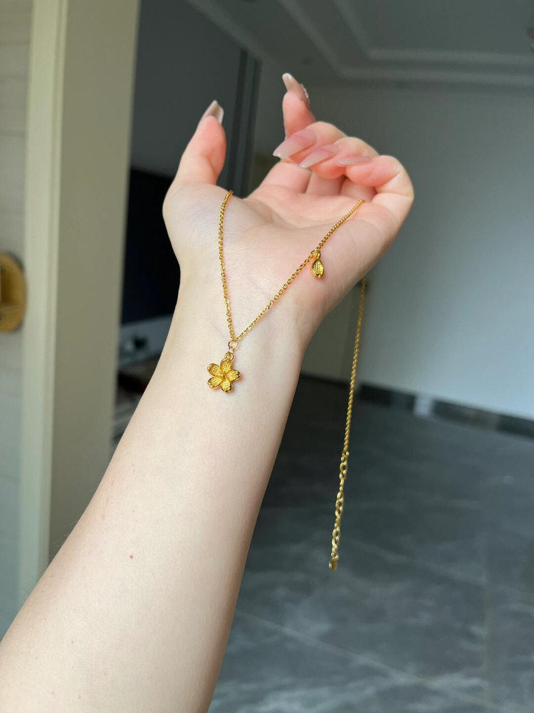 Cherry Blossom Gold Plated Necklace
