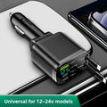 Digital Display Car Charger with Retractable Cable