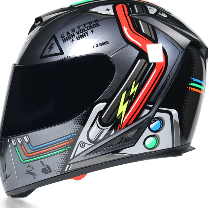 Full face bicycle helmet with dual lens