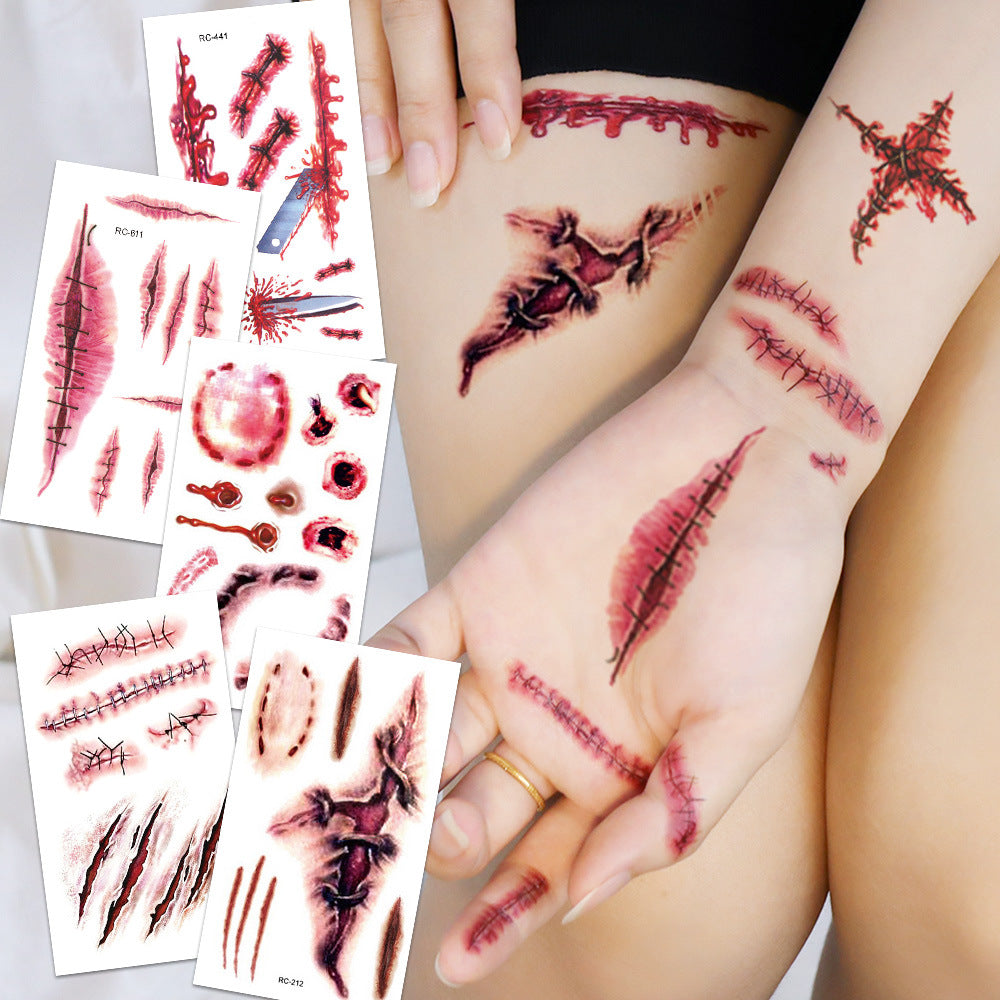 Halloween Scar Face Stickers Horror Makeup Set