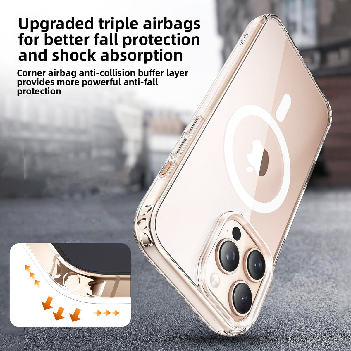 Magnetic Transparent Phone Case with Camera Button