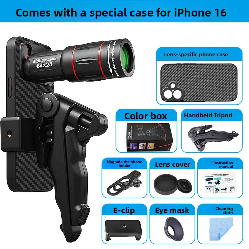 64x Telephoto Lens with Anti-Shake Bracket for Smartphones