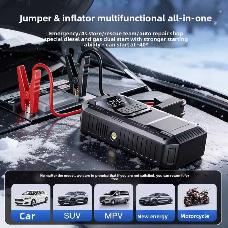 Car Emergency Jump Starter with Built-In Air Pump