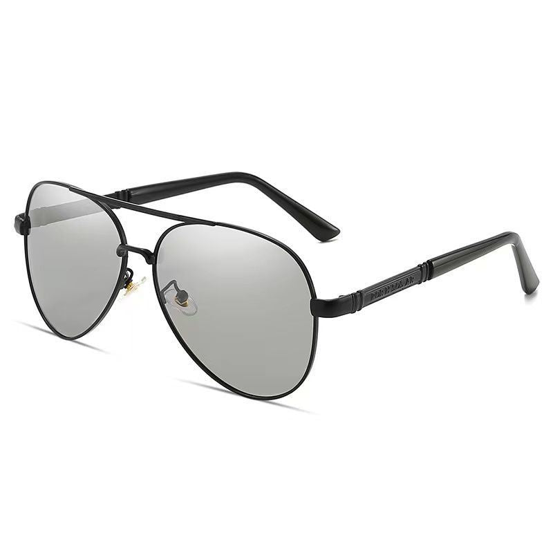 Metal Resin Polarized Photochromic Sunglasses for Men