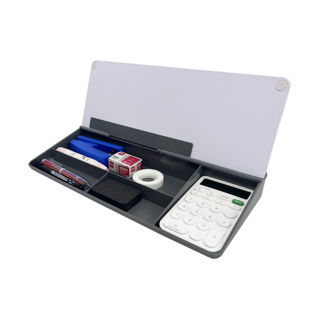 Desktop Glass Whiteboard with Storage