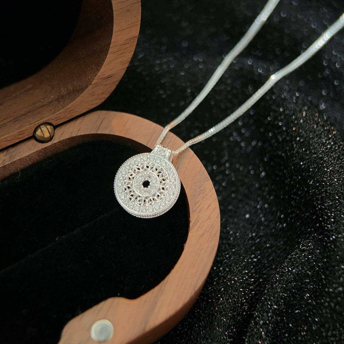 Sterling Silver Geometric Compass Necklace
