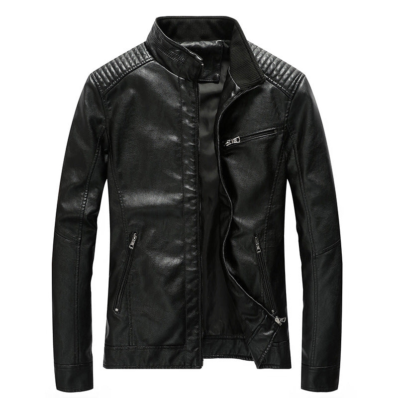 Men's PU leather motorcycle jacket