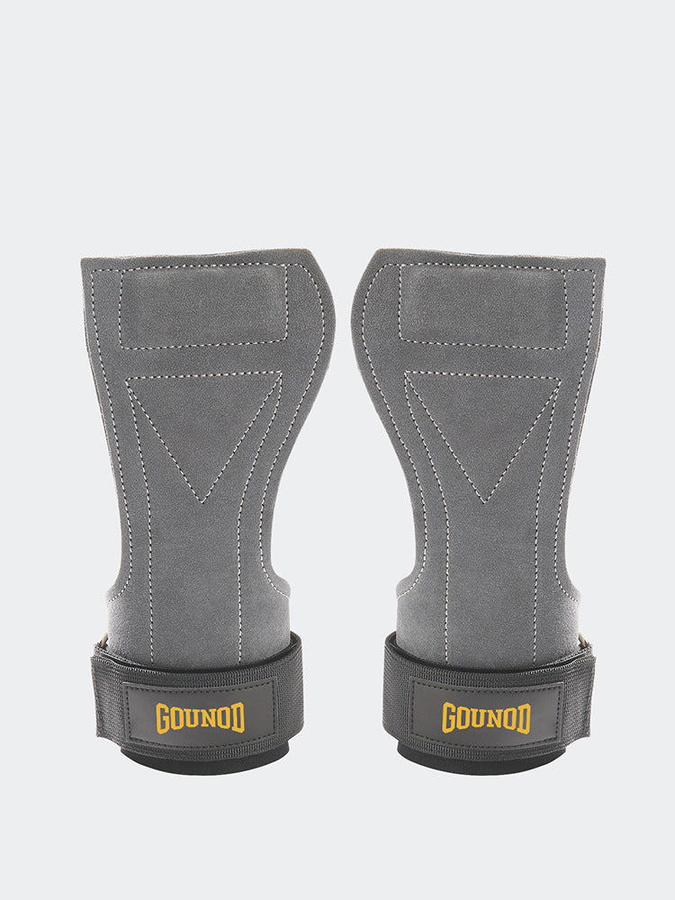 Cowhide Palm Protection Gym Hand Guards, Non-slip and Wear-resistant Wrist Supports for Deadlifts and Grip Enhancement