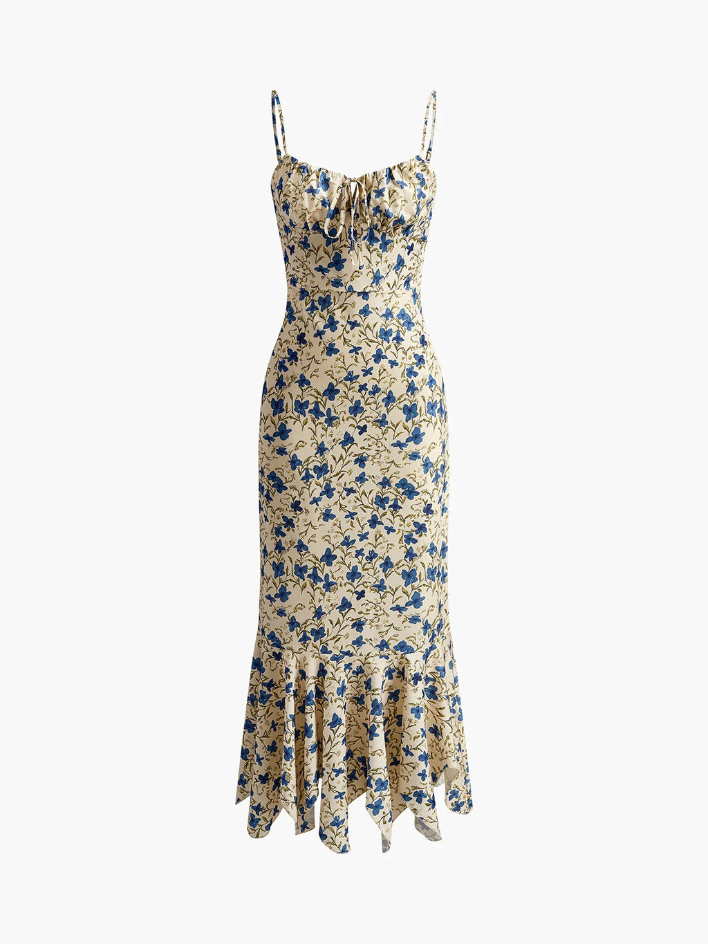 Floral Print Elastic Polyester Dress
