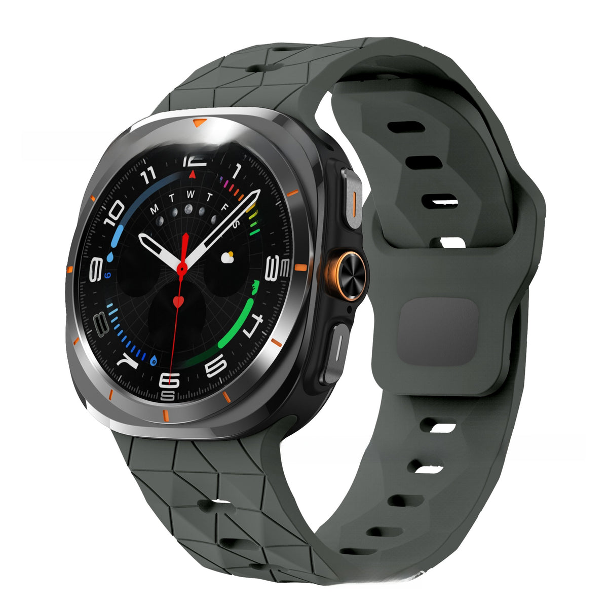 Football Pattern Reverse Buckle Silicone Strap for Samsung Watch