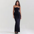 Strapless sexy backless slim-fit evening gown