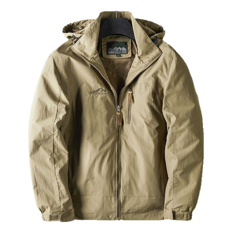 Men Windproof Waterproof Outdoor Jacket Detachable Hood