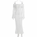 One-shoulder plunging long dress