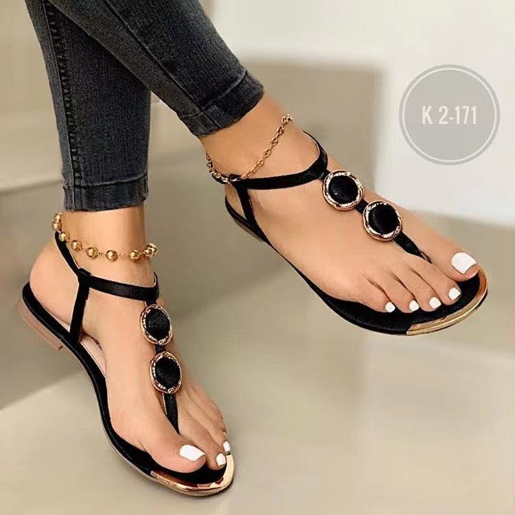 Beaded Flat Sandals for Women