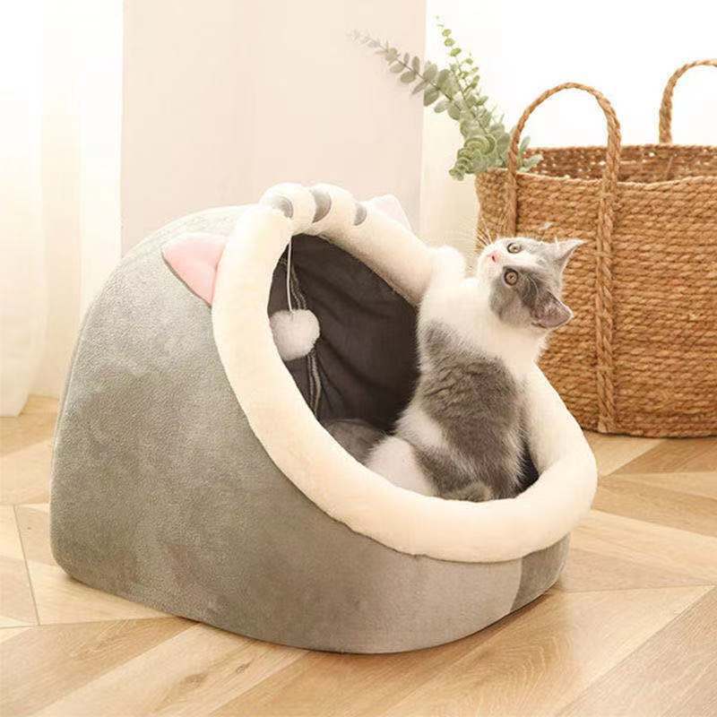Soft Pet Bed Semi-Enclosed Design