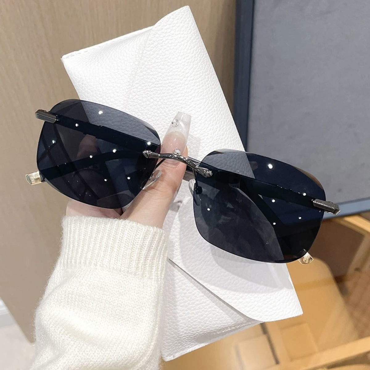 Frameless Cut Edge Sunglasses UV400 Protection