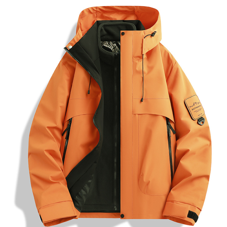 Unisex Hooded 3-in-1 Waterproof Fleece Lined Ski Hiking Jacket