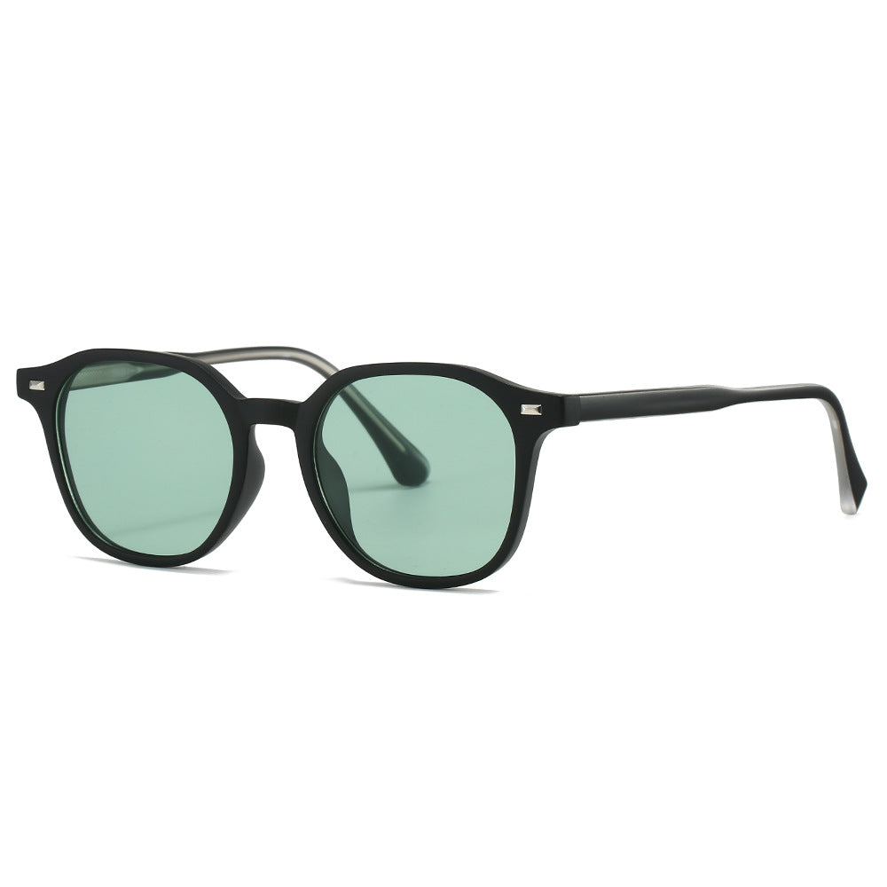 Retro Oval Frame Sunglasses with UV400 Protection