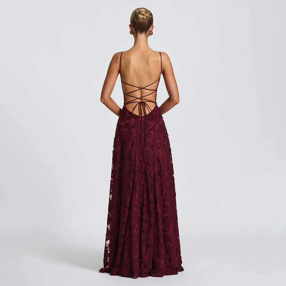 Elegant Back Tie A Line Dress