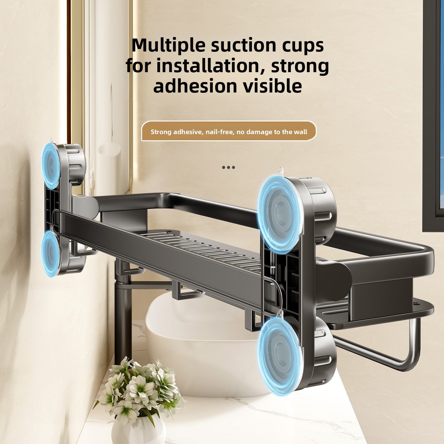 Suction Cup Bathroom Storage Rack