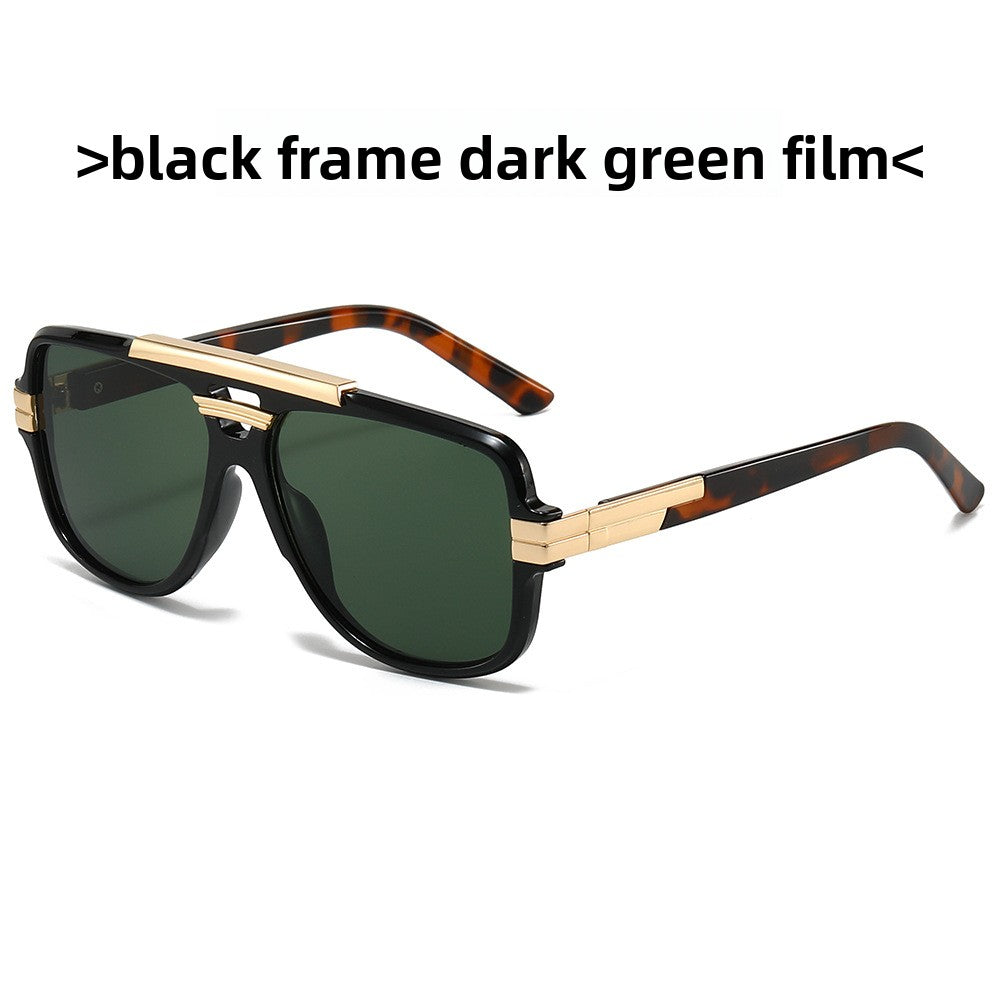 Retro Square Polarized Sunglasses Metal Frame