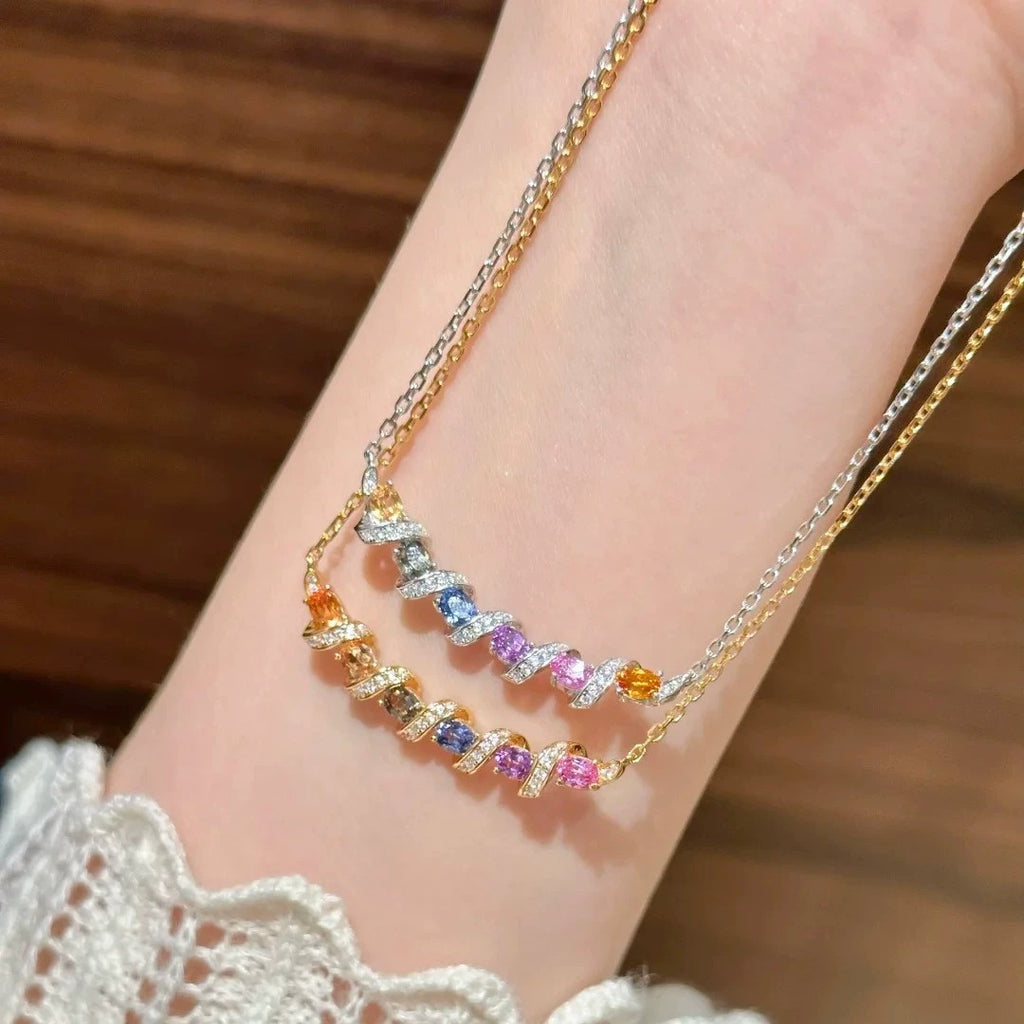 Rainbow Bridge Smile Titanium Steel Necklace