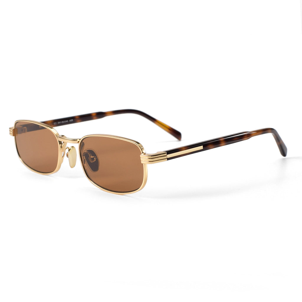 Rectangular Metal Frame Sunglasses