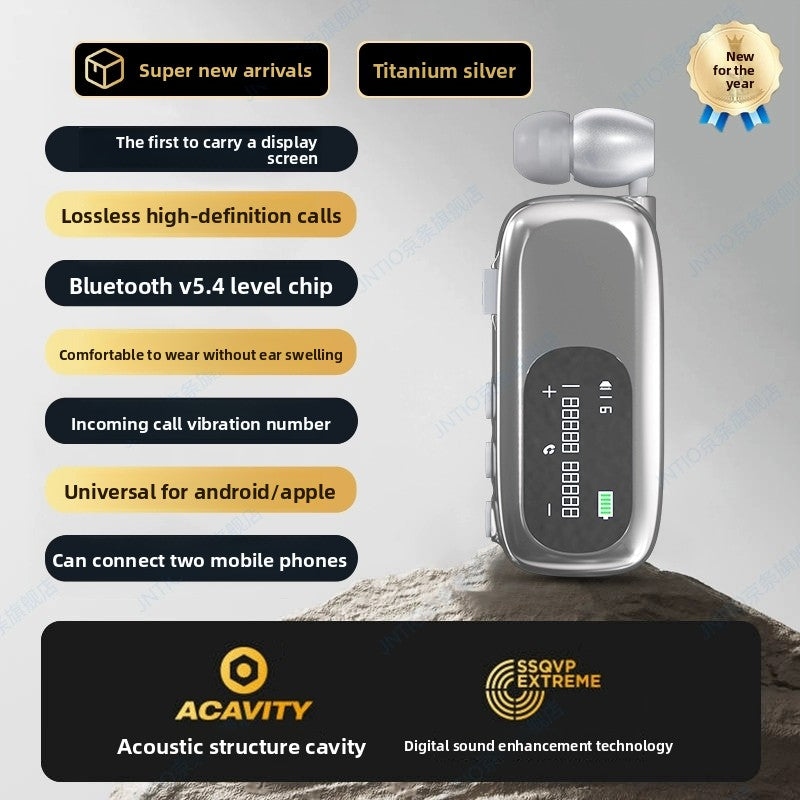 Clip-On Bluetooth Headset with Noise Cancellation