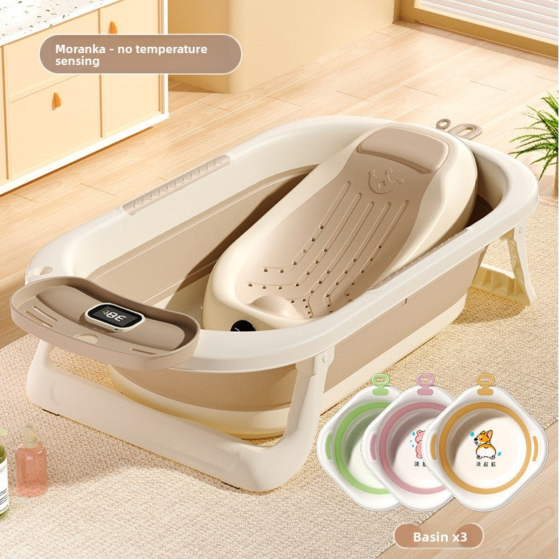 Temperature Sensing Baby Bathtub with Foldable Design