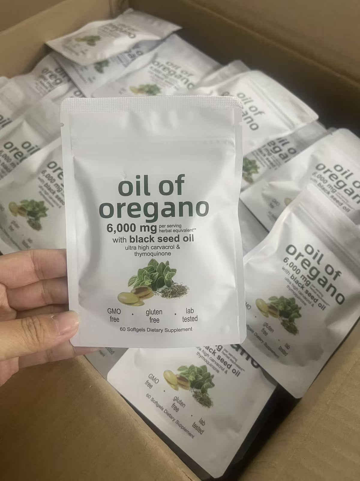Oregano oil soft capsules