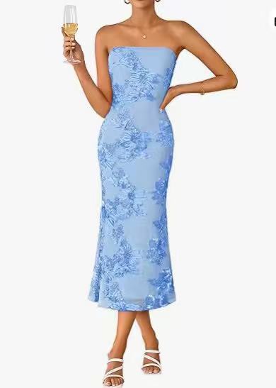 Embroidered Off-Shoulder Bodycon Dress