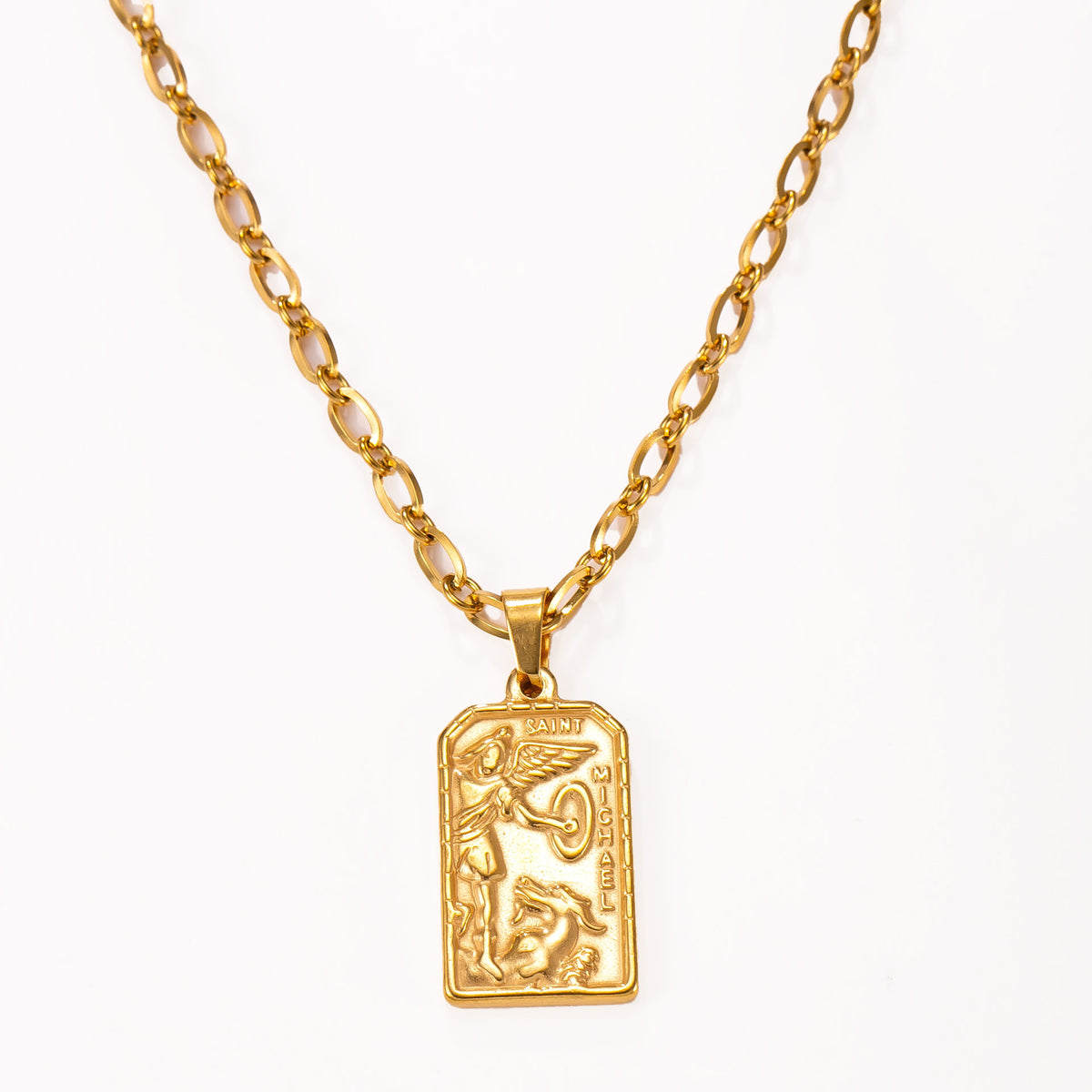 Geometric Layered Stainless Steel Necklace