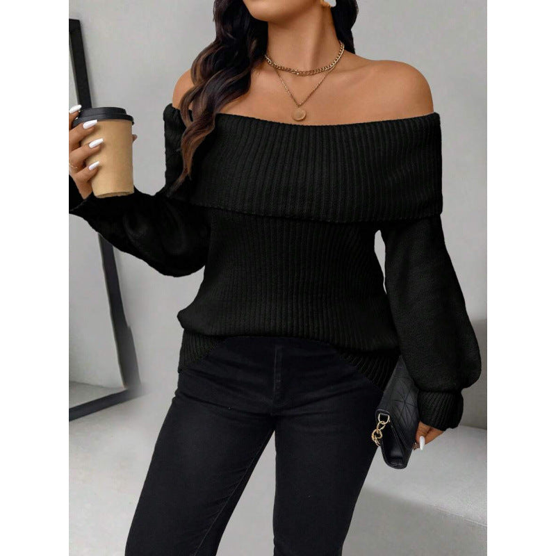 Women Backless Knit Sweater Halter Neck