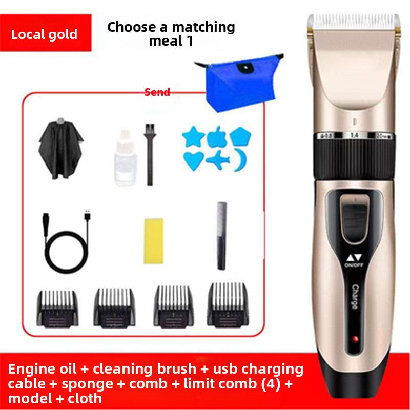 Rechargeable Electric Hair Clipper with Ceramic Blades
