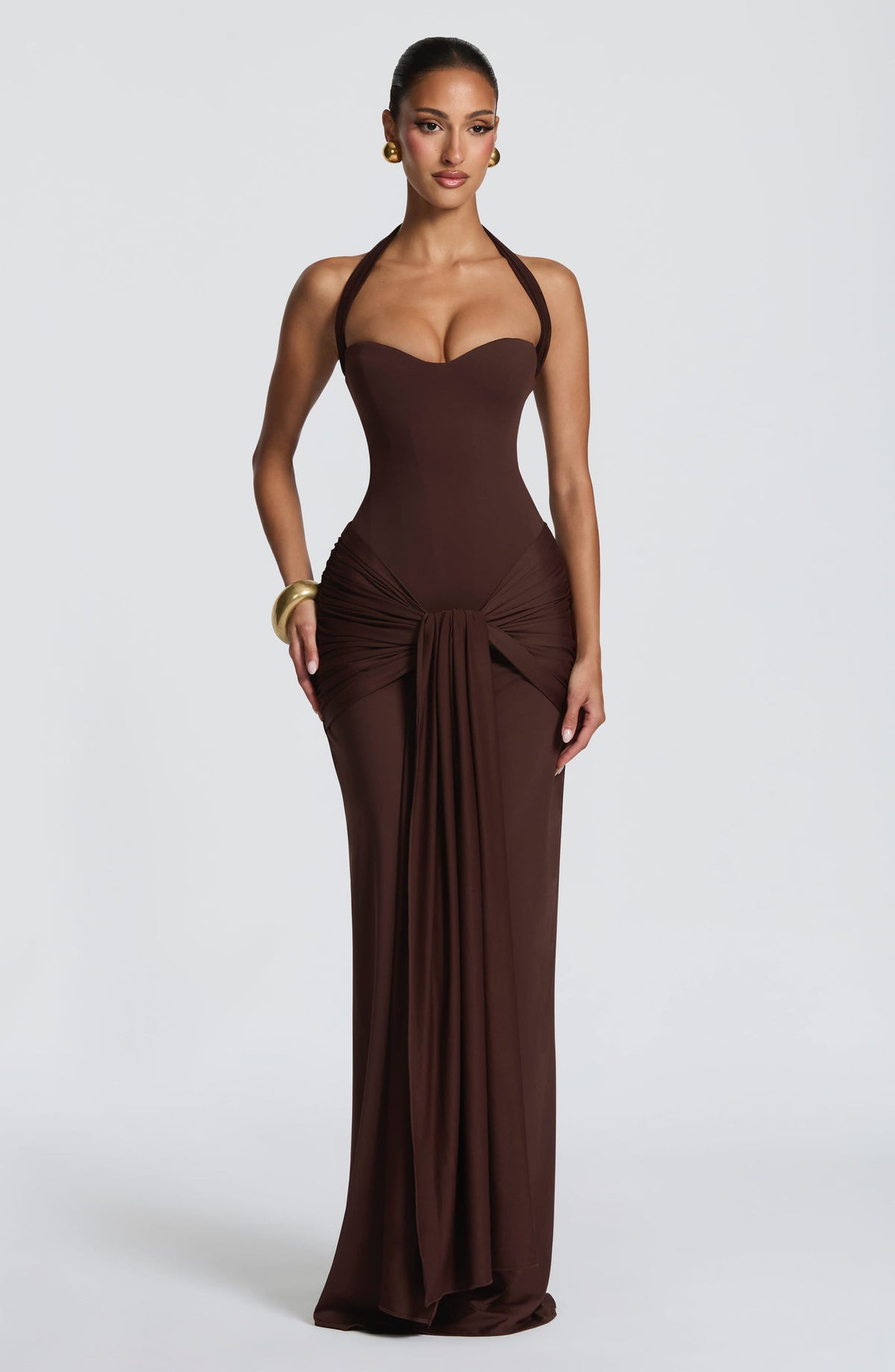 Womens Strapless Twisted Ribbon Bodycon Dress