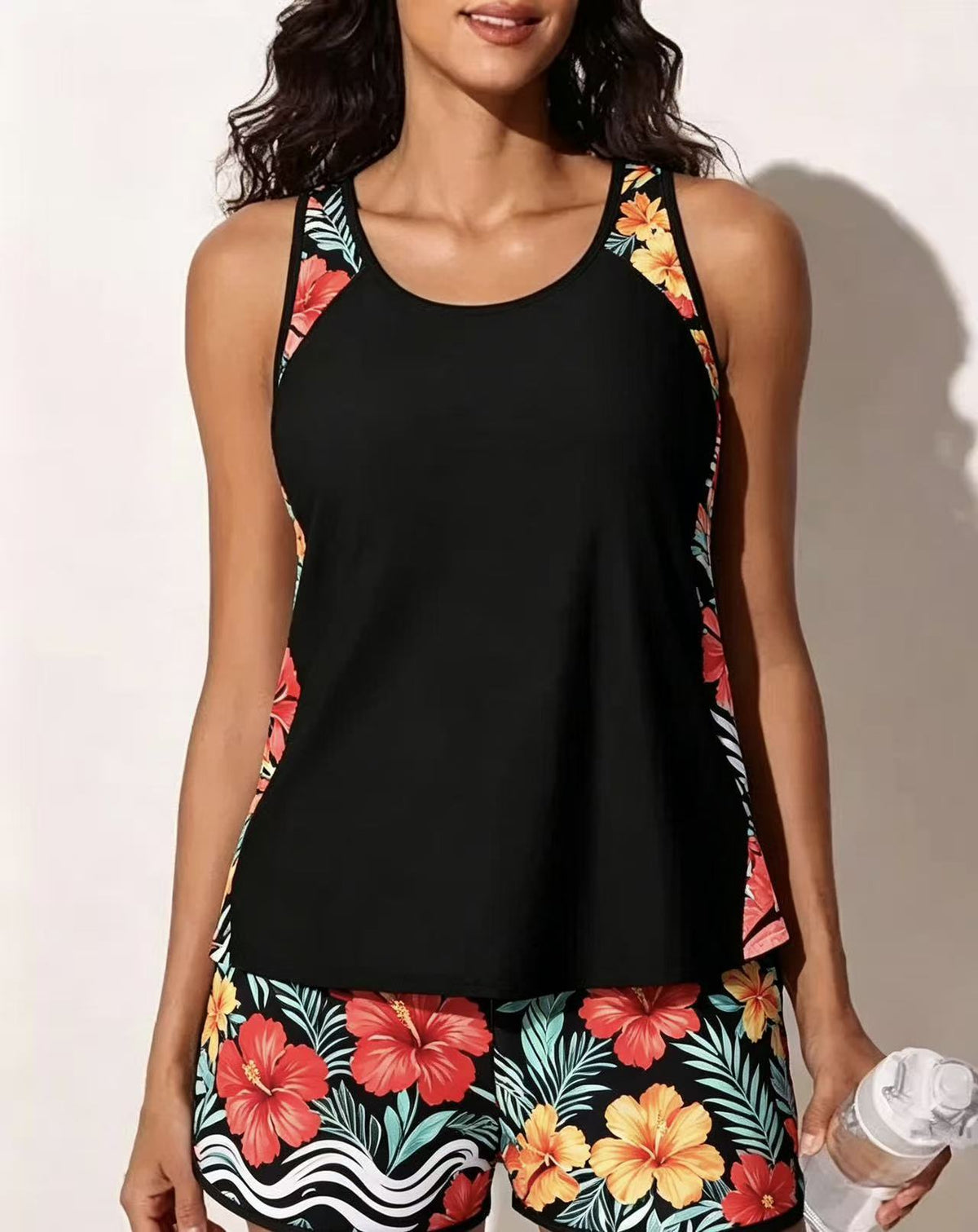 Women's Plus Size Two-Piece Printed Tankini Swimwear