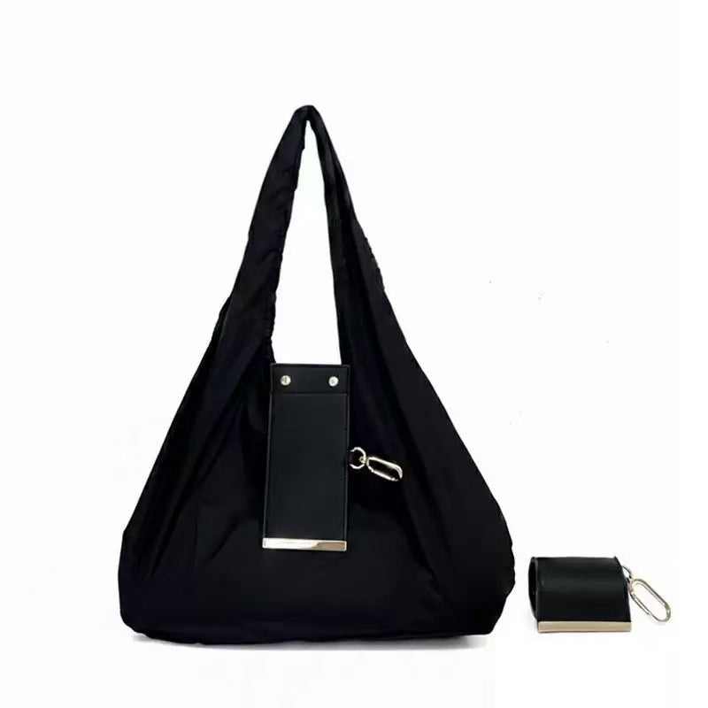 Nylon Tote Bag with Keychain Organizer