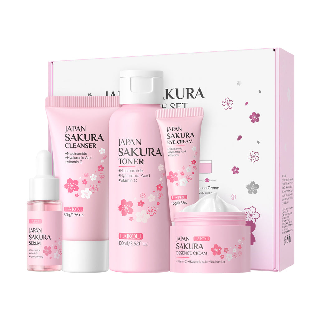 Laikou Japanese Sakura Hydrating Skincare Set 5-Piece Gift Box