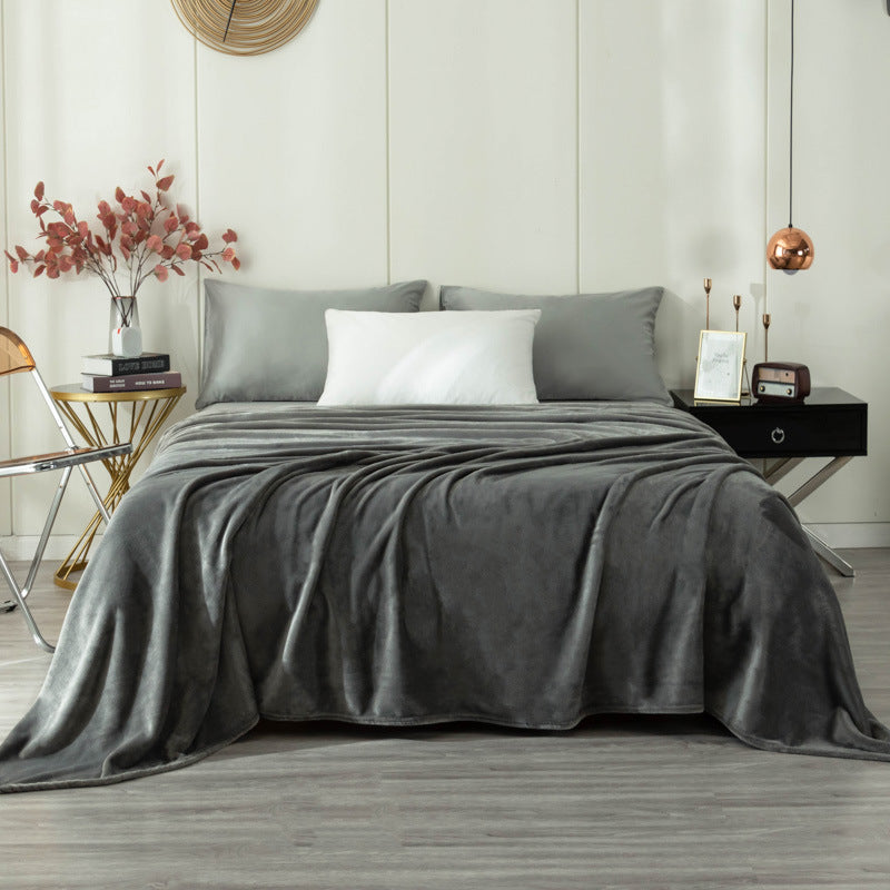 Solid Color Coral Fleece Blanket