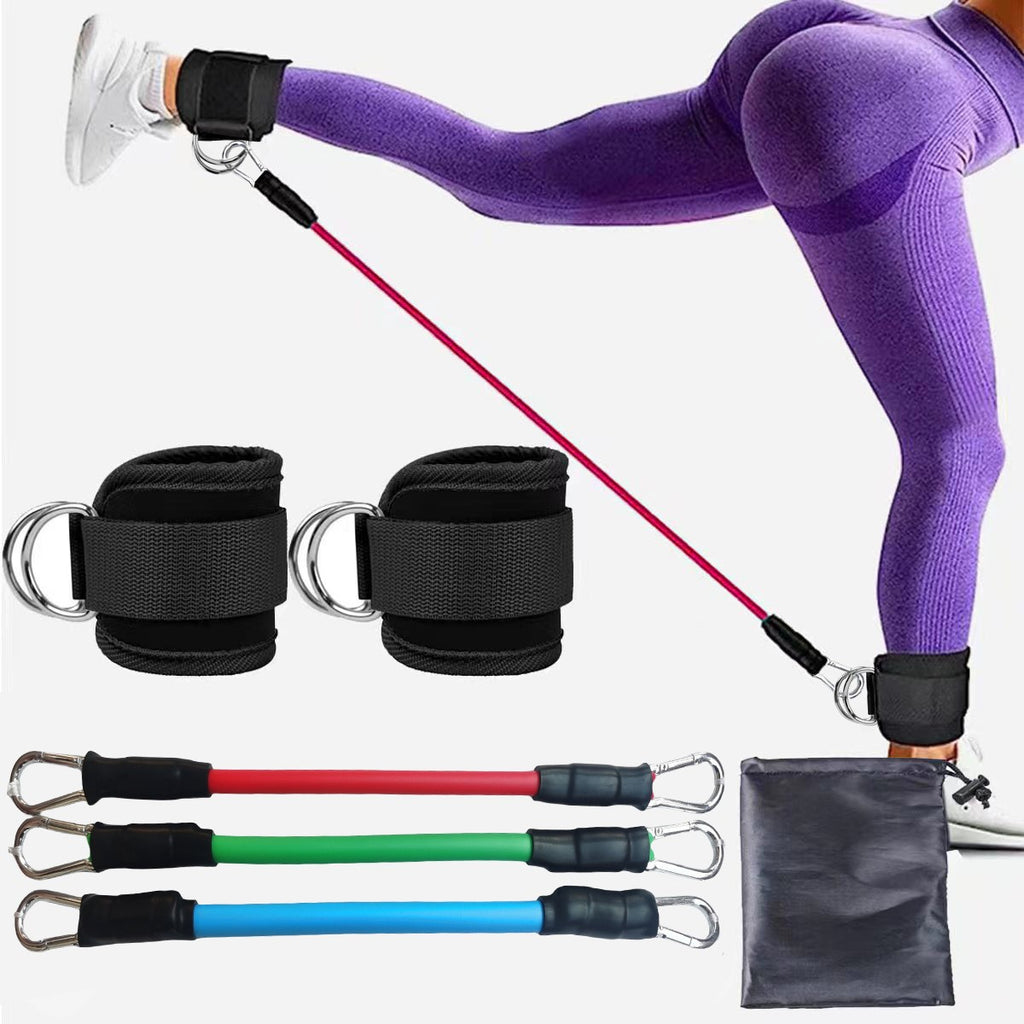 Adjustable Ankle Straps with Resistance Tubes for Leg and Glute Workouts