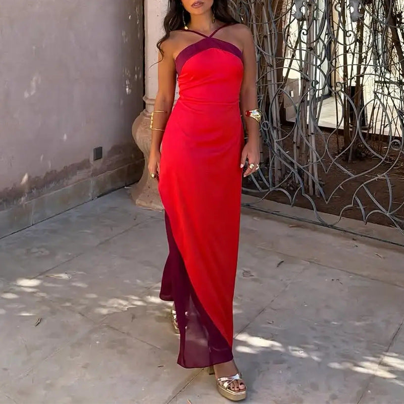 Womens Halter Neck Long Dress