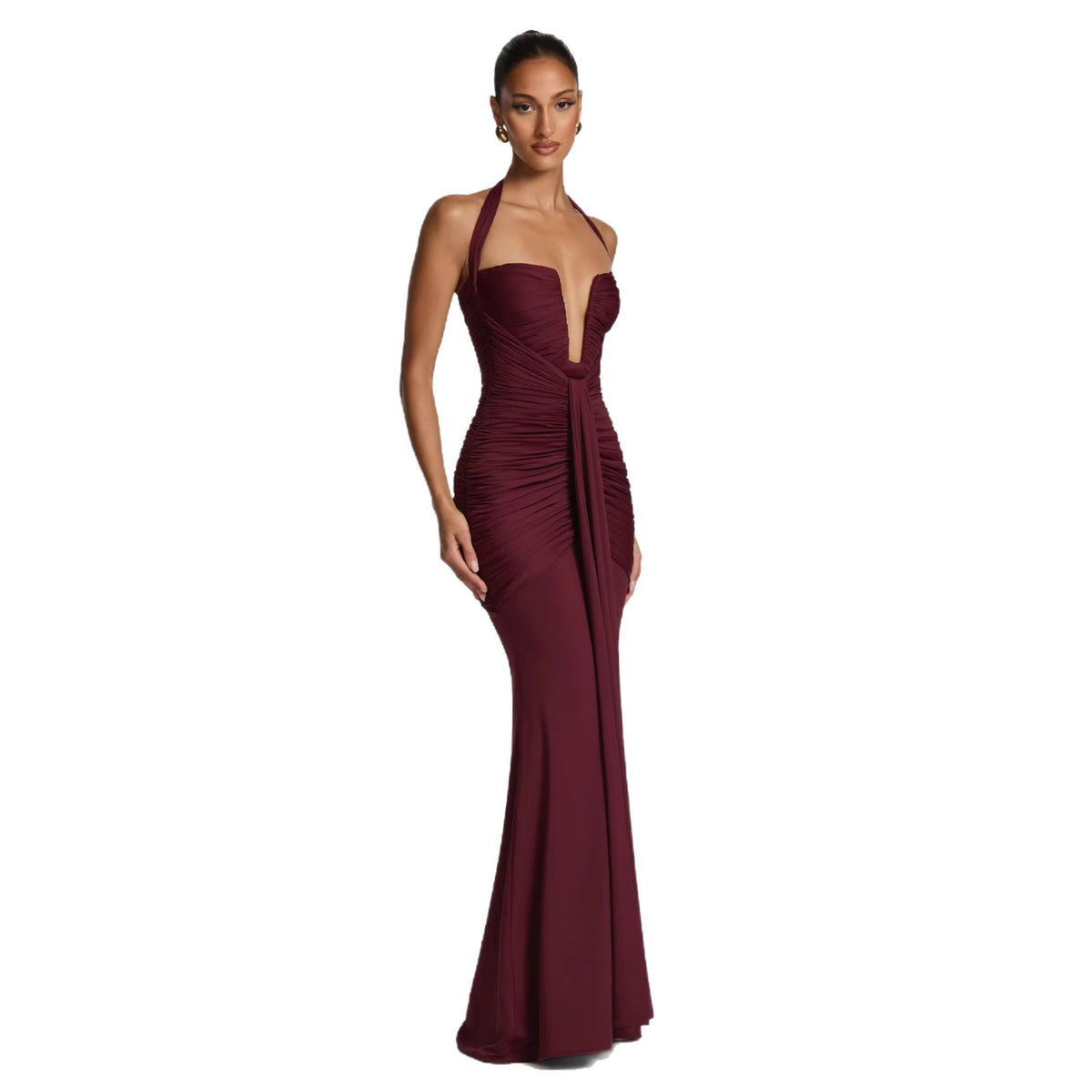 Elegant Backless Halter Neck Bodycon Dress